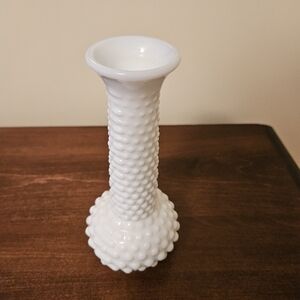 Vintage hobnail milk glass Vase